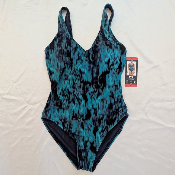 New Women's One-Piece TYR Swimsuit Green M - Picture 1 of 4